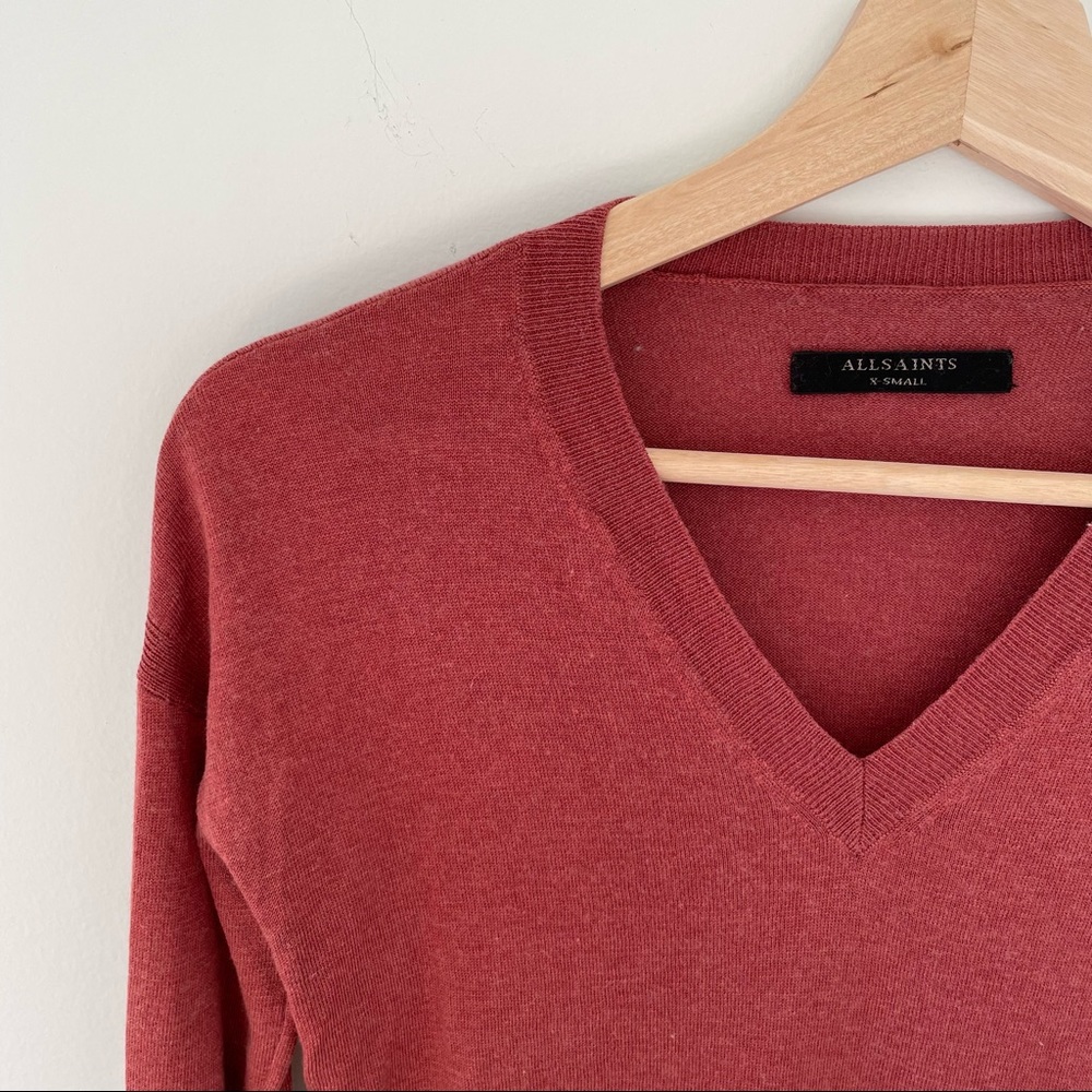 All Saints Beck cashmere merino v-neck sweater